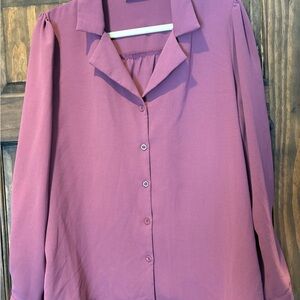 Women's Mauve Button-Up Blouse